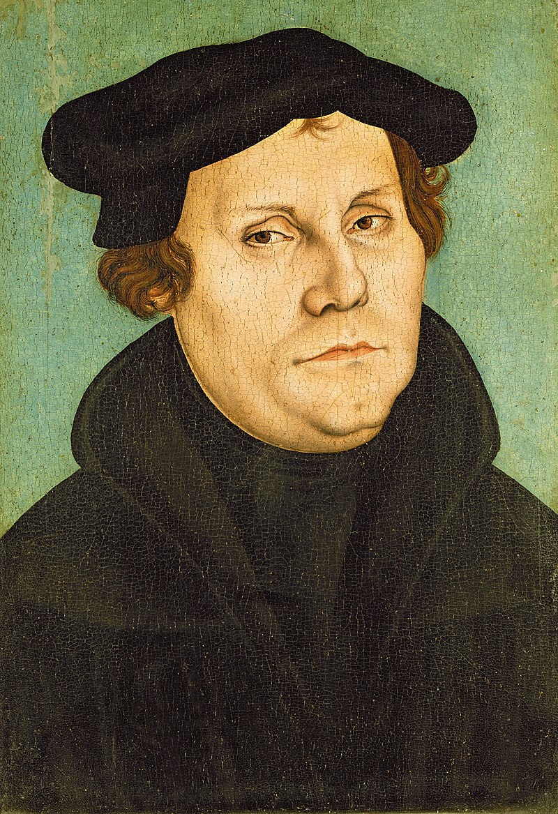 Das Bild zeigt ein Porträt von Martin Luther.