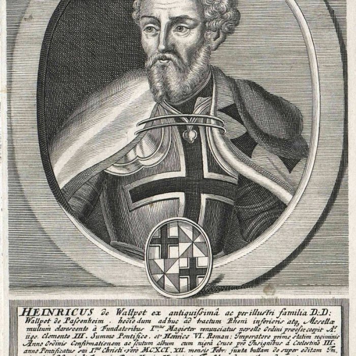 Das Bild zeigt ein Porträt des ersten Hochmeisters Heinrich Walpot.