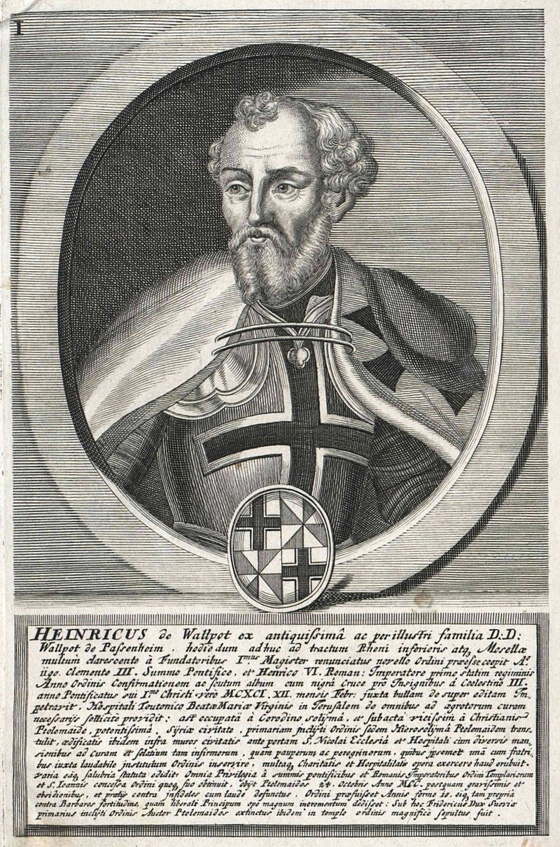 Das Bild zeigt ein Porträt des ersten Hochmeisters Heinrich Walpot.