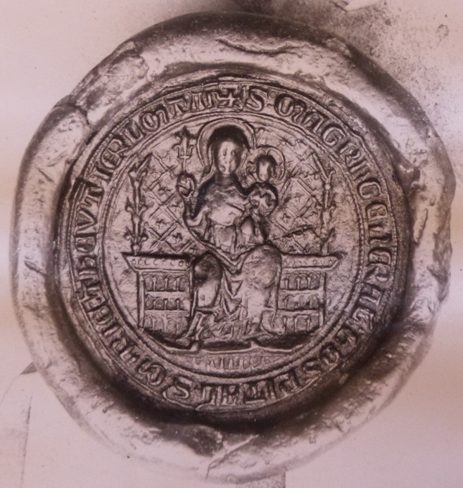 Das Bild zeigt das Hochmeistersiegel von Winrich von Kniprode aus dem 14. Jahrhundert.