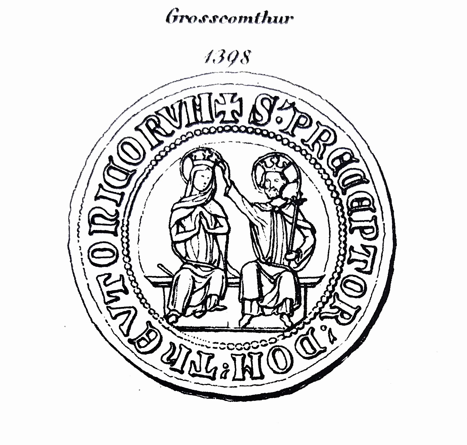 Das Bild zeigt eine schematische Darstellung des Siegels des Großkomturs.