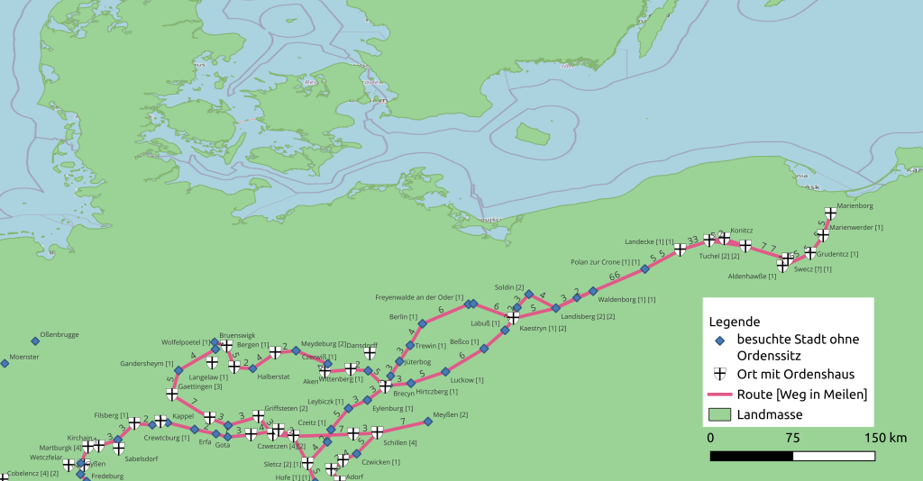 Die Abbildung zeigt Anfang und Ende der Visitationsreise im Norden