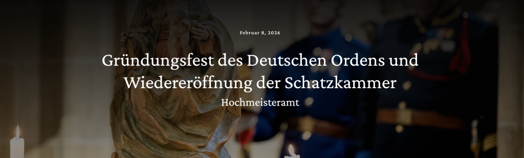 Das Bild zeigt das Titelblatt des Berichts zum Gründungsfest des Deutschen Ordens