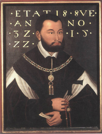 Hier sieht man ein Bild von Albrecht von Brandenburg-Ansbach als Hochmeister des DOs