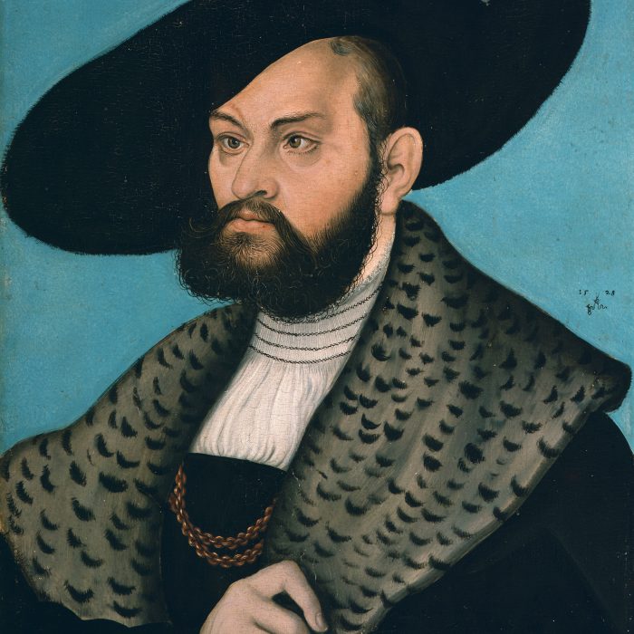 Hier sieht man ein Bildnis von Markgraf Albrecht von Brandenburg-Ansbach