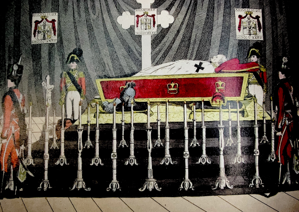 Hier sieht man das Begräbnis von HM Anton Viktor 1835